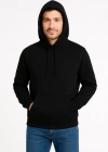 Erkek Üç İplik Kapüşonlu Kanguru Cepli weathirt Hoodie  iyah