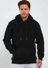 Erkek Uzun Kol Kapşonlu Basic weatshirt Hoodie  iyah