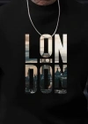 Erkek Uzun Kollu Bisiklet Yaka London Logo Baskılı Iki Iplik Sweat