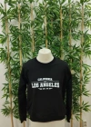 Erkek Uzun Kollu Bisiklet Yaka Los Angeles Yazılı Iki Iplik Bluz