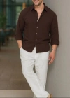 Erkek Uzun Kollu Regular Sofya Keten Gömlek
