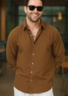 Erkek Uzun Kollu Regular ofya Keten Gömlek