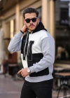 Erkek W Nakış İşlemeli Kapüşonlu weatshirt  iyah
