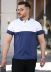 Erkek Yakalı çift Renk Kısa Kollu Tshirt