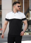 Erkek Yakalı çift Renk Kısa Kollu Tshirt
