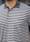 Erkek Yakalı çizgili Kısa Kollu Tshirt