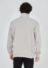 Erkek Yarım Fermuarlı Baskılı weat  Boyalı Gri