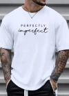 Erkekler Için PERFECTY Günlük Tişört  Beyaz