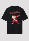 erry Christmas Baskılı Noel Babalı Tshirt  iyah