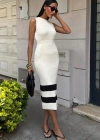Etek Ucu Şerit Detaylı Triko Elbise 2831