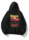 evgililer Günü Araba Baskılı Oversize Kapüşonlu weatshirt Hoodie  iyah