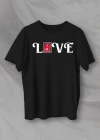 evgililer Günü İçin Özel Tasarım ove Baskılı Tshirt  iyah