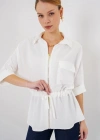 Fermuarlı Gömlek 0721  Beyaz