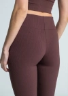 Fitilli Full ikralı Yüksek Bel Toparlayıcı Tayt Günlük Ve por Kullanım  Kahverengi