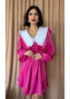 Fuşya Bebe Yakalı Elbise