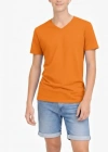 Genç Erkek Çocuk V Yaka Tişört Yazlık odel Günlük Basic Body  Turuncu