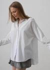 Geniş Manşet Detaylı Gömlek  Beyaz