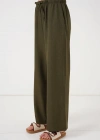 Geniş Paça Keten Pantolon 6735  Haki