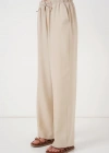 Geniş Paça Keten Pantolon 6735  Krem