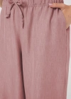 Geniş Paça Keten Pantolon 6735  Pudra