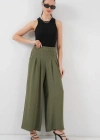 Geniş Paça Pileli Pantolon 6718  Haki