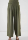 Geniş Paça Pileli Pantolon 6718  Haki