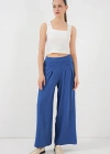 Geniş Paça Pileli Pantolon 6718  İndigo