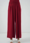 Geniş Paça Pileli Pantolon 6718  Kırmızı