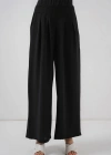 Geniş Paça Pileli Pantolon 6718  Siyah