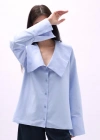 Geniş Yaka Volan Kol Gömlek