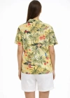 Gün Batımı Tropikal Desenli Kısa Kol Gömlek Şort Takım Yazlık Rahat Kalıp  Desenli