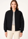Içi Astarlı Fermuarlı Bomber ont Ceket  iyah