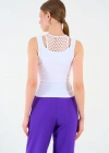İçi Dantelli Kaşkorse Atlet  Beyaz