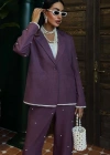 İnci Detaylı Ceket Pantolon Keten Takım 10124