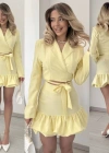 Kadın anşet Yaka Detay Göbek Bağcıklı Ceket Ve Volanlı Etek Takım