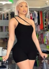 Kadın Asimetrik Askılı Mini Kaşkorse Bodycon Tulum