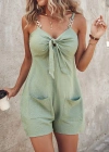 Kadın Askı Aksesuarlı önü Bağlama Detay Salopet şort Tulum