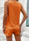 Kadın Askılı Kolsuz V Yakalı önden Düğmeli Bürümcük Bluz Ve Short Ikili Takım