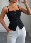 Kadın Askılı önü Döğmeli Atlas Bluz