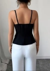 Kadın Askılı önü Döğmeli Atlas Bluz