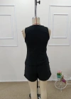 Kadın Askılı önü Düğmeli Asimetrik Detaylı Bluz Ve Astarlı Short Ikili Takım