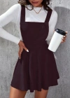 Kadın Askılı Sırttan çapraz Detaylı Kısa Kiloş Kadife Mini Elbise