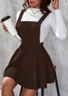 Kadın Askılı Sırttan çapraz Detaylı Kısa Kiloş Kadife Mini Elbise