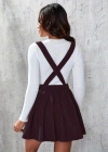 Kadın Askılı Sırttan çapraz Detaylı Kısa Kiloş Kadife Mini Elbise