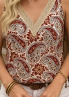 Kadın Askılı V Yaka Dantelli Süprem Bluz