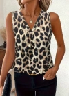 Kadın Askılı V Yakalı Leopar Desenli Süprem Bluz