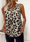 Kadın Askılı V Yakalı Leopar Desenli Süprem Bluz