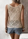 Kadın Askılı Yuvarlak Yaka Geometrik Desenli Triko Bluz