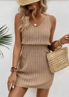 Kadın Askılı Yuvarlak Yakalı Triko Elbise