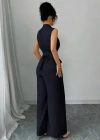Kadın Balıkçı Yaka Kolsuz Incili Beli Kuşaklı Uzun Janjan Tulum